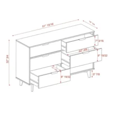 Mid-Century Modern Groove Wood 6 Drawer Dresser - Saracina Home -Bedroom Furniture Store GUEST 00517b78 51c3 4bd6 b25d 1b4df6d40b7d