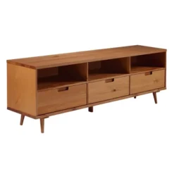Cara 3 Drawer Mid-Century Modern 3 Drawer TV Stand For TVs Up To 80" - Saracina Home -Bedroom Furniture Store GUEST 03065cb2 d563 4f37 956c bc1c12b2c653
