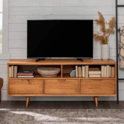Cara Mid-Century Modern 3 Drawer TV Stand For TVs Up To 65" - Saracina Home 32 Cara Mid-Century Modern 3 Drawer TV Stand For TVs Up To 65" - Saracina Home -Bedroom Furniture Store GUEST 0382d846 581a 4903 9ef0 400ed4eadf41