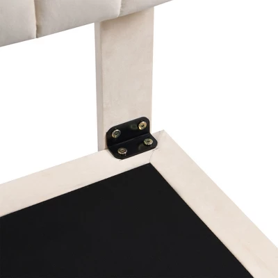 Queen Size Upholstered Floating Velvet Platform Bed With Sensor Light And Headboard-ModernLuxe 12 Queen Size Upholstered Floating Velvet Platform Bed With Sensor Light And Headboard-ModernLuxe - Image 10