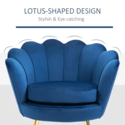 HomCom Elegant Velvet Upholstered Accent Leisure Club Chair With Gold Metal Legs 13 HomCom Elegant Velvet Upholstered Accent Leisure Club Chair With Gold Metal Legs -Bedroom Furniture Store GUEST 04b7031a aa31 41c6 aa01 69917753c212