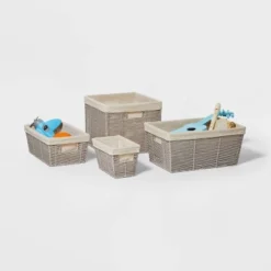 16" X 9" X 6" Woven Twisted Paper Rope Media Basket Gray - Brightroom™ -Bedroom Furniture Store GUEST 054d99f6 5bc4 4b73 87f9 e39da675c247