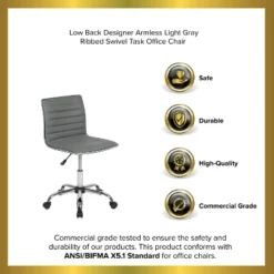 Emma And Oliver Low Back Designer Armless Ribbed Swivel Task Office Chair 32 Emma And Oliver Low Back Designer Armless Ribbed Swivel Task Office Chair -Bedroom Furniture Store GUEST 0631b47a d270 49cc 9360 56641228645b