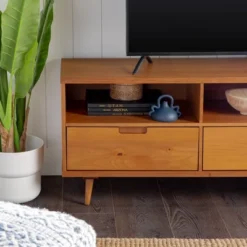 Cara 3 Drawer Mid-Century Modern 3 Drawer TV Stand For TVs Up To 80" - Saracina Home -Bedroom Furniture Store GUEST 0824ed10 634d 442e 93d1 6435deb8cb30