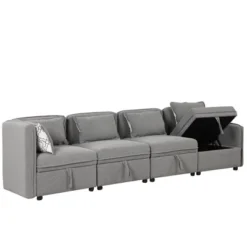 122.8" Minimalist Convertible Modular Sofa, Upholstered Sectional Sofa Couch With 5 Pillows-ModernLuxe 23 122.8" Minimalist Convertible Modular Sofa, Upholstered Sectional Sofa Couch With 5 Pillows-ModernLuxe -Bedroom Furniture Store GUEST 0b88129f dce1 47fc 9ec4 c57992a409e8