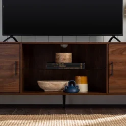 2 Door Mid-Century Modern Wood Storage TV Stand For TVs Up To 80" - Saracina Home 25 2 Door Mid-Century Modern Wood Storage TV Stand For TVs Up To 80" - Saracina Home -Bedroom Furniture Store GUEST 0c083b88 b4b8 4267 89b0 b99f64195a36