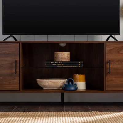 2 Door Mid-Century Modern Wood Storage TV Stand For TVs Up To 80" - Saracina Home 7 2 Door Mid-Century Modern Wood Storage TV Stand For TVs Up To 80" - Saracina Home - Image 5