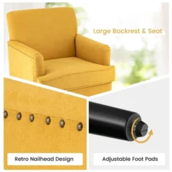 Tangkula Set Of 2 Modern Accent Chair Upholstered Sofa Chair W/ Rubber Wood Legs Yellow 17 Tangkula Set Of 2 Modern Accent Chair Upholstered Sofa Chair W/ Rubber Wood Legs Yellow -Bedroom Furniture Store GUEST 0d001da3 7e9d 43a7 82e1 6d3e2916838f