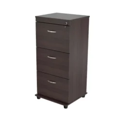 40.16" 3 Drawer Locking File Cabinet Espresso - Inval -Bedroom Furniture Store GUEST 0d019e94 5800 4a33 8841 6b741b9bc795