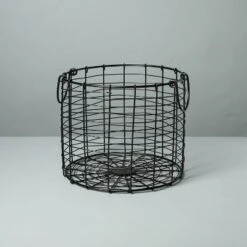 Round Wire Storage Basket With Handles Black - Hearth & Hand™ With Magnolia -Bedroom Furniture Store GUEST 120e63a7 77b2 4fd8 a437 cab6653b0a86