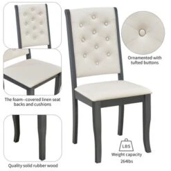 6 PCS Retro Dining Set With Unique-designed Table And Upholstered Chair-ModernLuxe -Bedroom Furniture Store GUEST 18007a98 7761 4a30 a9ee 913421e58038