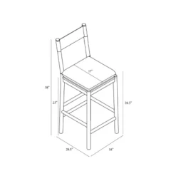Emery Wood Counter Height Barstool With Upholstered Seat And Sling Back Natural - Threshold™ Designed With Studio McGee -Bedroom Furniture Store GUEST 195f58ad 8370 4b07 a2c7 caa1f841e5e6