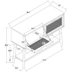 Wood & Cane Console Table With Pull-Down Drawers - Hearth & Hand™ With Magnolia -Bedroom Furniture Store GUEST 1b81a3a0 42a0 432a 9648 58b763486f6c