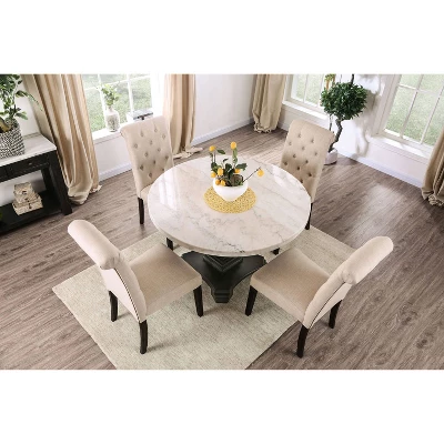 Buckley Round Dining Table White/Black - HOMES: Inside + Out 7 Buckley Round Dining Table White/Black - HOMES: Inside + Out - Image 5