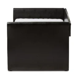 Twin Camino Modern And Contemporary Faux Leather Upholstered Daybed With Guest Trundle Bed - Baxton Studio 10 Twin Camino Modern And Contemporary Faux Leather Upholstered Daybed With Guest Trundle Bed - Baxton Studio -Bedroom Furniture Store GUEST 1f7e36e0 84ba 4e2f 89a2 174518db1999