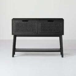 Wood & Cane Console Table With Pull-Down Drawers - Hearth & Hand™ With Magnolia -Bedroom Furniture Store GUEST 20528750 0c48 4495 9988 dee7756ece00