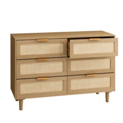 43.31" 6-Drawer Rattan Dresser For Living Room And Bedroom - ModernLuxe 15 43.31" 6-Drawer Rattan Dresser For Living Room And Bedroom - ModernLuxe -Bedroom Furniture Store GUEST 209cebfb e5e8 43b1 a04f a4486b5e1ac7