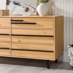 Modern 6 Drawer Double Dresser With Long Handles - Saracina Home -Bedroom Furniture Store GUEST 2398d437 3c82 46a2 a321 290def367454