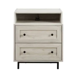 Transitional 2 Drawer Nightstand With USB Port - Saracina Home -Bedroom Furniture Store GUEST 25945b3e 4823 49b8 a68b 0b3b259e20b4