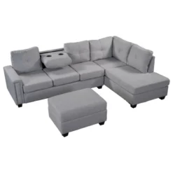 108" Reversible L-Shape Sectional Sofa Couch With Storage Ottoman-ModernLuxe -Bedroom Furniture Store GUEST 261f9c97 8361 42af a0f8 f1341f4386d7