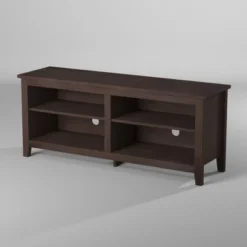 Transitional 4 Cubby Wood Open Storage TV Stand For TVs Up To 65"- Saracina Home -Bedroom Furniture Store GUEST 26e980c1 ccaf 4dd9 90f1 a41ebb526357