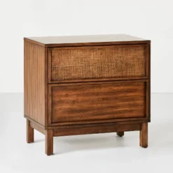 Wood & Cane Transitional Nightstand - Hearth & Hand™ With Magnolia -Bedroom Furniture Store GUEST 27e1b45f d228 494b a9ec 75b5bcedc7f2