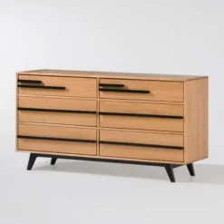 Modern 6 Drawer Double Dresser With Long Handles - Saracina Home -Bedroom Furniture Store GUEST 2c694bce 393f 4fa1 b755 97ada237d15a