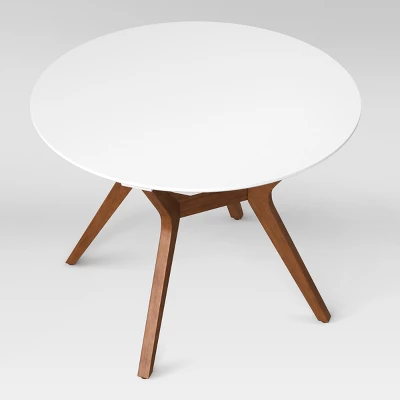 42" Emmond Mid-Century Modern Round Dining Table Natural/White - Threshold™ 4 42" Emmond Mid-Century Modern Round Dining Table Natural/White - Threshold™ - Image 2