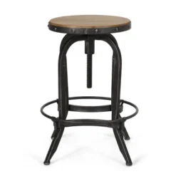 2pc Farmdale Industrial Firwood Adjustable Height Swivel Counter Height Barstools Antique Natural/Pewter - Christopher Knight Home -Bedroom Furniture Store GUEST 2ea1652e 6ade 4832 b213 d35059bc5c47
