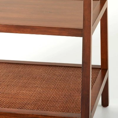 40" 4-Shelf Wood & Cane Transitional Ladder Bookshelf - Brown - Hearth & Hand™ With Magnolia 5 40" 4-Shelf Wood & Cane Transitional Ladder Bookshelf - Brown - Hearth & Hand™ With Magnolia - Image 3