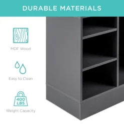 Best Choice Products 46in Shoe Storage Organization Rack Bench For Entryway, Bedroom W/ Padded Seat, 10 Cubbies - Gray 11 Best Choice Products 46in Shoe Storage Organization Rack Bench For Entryway, Bedroom W/ Padded Seat, 10 Cubbies - Gray -Bedroom Furniture Store GUEST 317b4c0f 8de9 4cb8 9ebc 4d1094553cf1