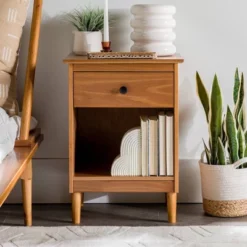 Stiva Classic Mid-Century Modern 1 Drawer Nightstand - Saracina Home -Bedroom Furniture Store GUEST 33c12aa3 b173 42fe b6c7 72dbb0a37814