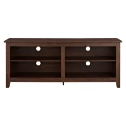 Transitional 4 Cubby Wood Open Storage TV Stand For TVs Up To 65"- Saracina Home -Bedroom Furniture Store GUEST 35ddccd8 7420 4781 824a 55a3b4dec1bf