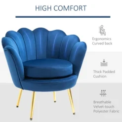 HomCom Elegant Velvet Upholstered Accent Leisure Club Chair With Gold Metal Legs 14 HomCom Elegant Velvet Upholstered Accent Leisure Club Chair With Gold Metal Legs -Bedroom Furniture Store GUEST 36821f06 031a 4cfd 8ad6 b397a37162c9