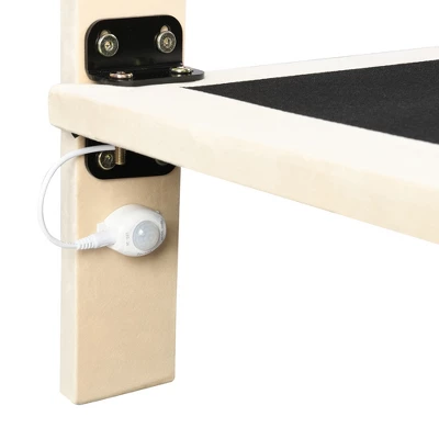 Queen Size Upholstered Floating Velvet Platform Bed With Sensor Light And Headboard-ModernLuxe 11 Queen Size Upholstered Floating Velvet Platform Bed With Sensor Light And Headboard-ModernLuxe - Image 9