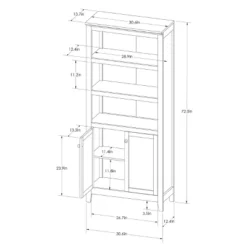72" Carson 5 Shelf Bookcase With Doors - Threshold™ -Bedroom Furniture Store GUEST 3a1f8290 d158 40aa b1f4 5779b61cc696