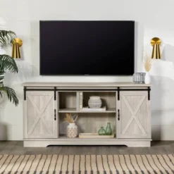 Modern Transitional Sliding Barndoor TV Stand For TVs Up To 65"- Saracina Home -Bedroom Furniture Store GUEST 3a33cfae 753c 49d5 b93b f8ed8ea1c772