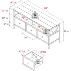 Farmhouse 3 Drawer Wood TV Stand For TVs Up To 65" - Saracina Home 26 Farmhouse 3 Drawer Wood TV Stand For TVs Up To 65" - Saracina Home -Bedroom Furniture Store GUEST 40d5f612 f4e7 48b3 8586 affcd4996633