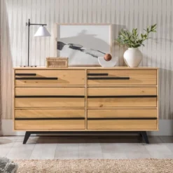 Modern 6 Drawer Double Dresser With Long Handles - Saracina Home -Bedroom Furniture Store GUEST 40ea124f 3b51 440a 98f7 60e8d19eb992
