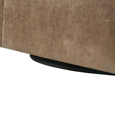 Glaser Faux Leather Swivel Chair Brown - Madison Park 9 Glaser Faux Leather Swivel Chair Brown - Madison Park - Image 7