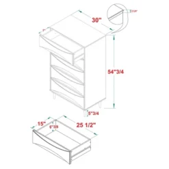 Mid-Century Modern Contoured 5 Drawer Chest Of Drawers - Saracina Home -Bedroom Furniture Store GUEST 43cc1e9a 5cd5 4151 938d 575cc286a256