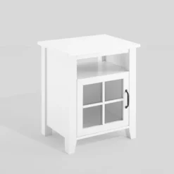Transitional Classic Windowpane Storage Side Table - Saracina Home -Bedroom Furniture Store GUEST 4469cf83 cd93 4faf 9e56 10d6ff377ccb