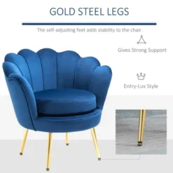 HomCom Elegant Velvet Upholstered Accent Leisure Club Chair With Gold Metal Legs 16 HomCom Elegant Velvet Upholstered Accent Leisure Club Chair With Gold Metal Legs -Bedroom Furniture Store GUEST 453ce68e e4a4 4f60 b7ec 9d9cab5e1638