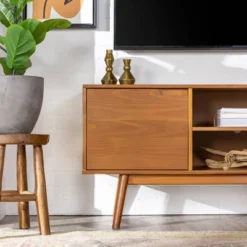 Solid Wood Mid-Century Modern TV Stand For TVs Up To 65" - Saracina Home 21 Solid Wood Mid-Century Modern TV Stand For TVs Up To 65" - Saracina Home -Bedroom Furniture Store GUEST 4afdac7b ce07 40a9 92de c6ef5784b45e