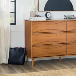 Mid-Century Modern Contoured 6 Drawer Dresser - Saracina Home 33 Mid-Century Modern Contoured 6 Drawer Dresser - Saracina Home -Bedroom Furniture Store GUEST 502a0f6b a828 4a2b ae1f 4f7873dba996