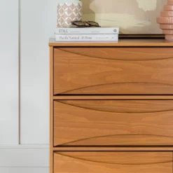 Mid-Century Modern Contoured 5 Drawer Chest Of Drawers - Saracina Home -Bedroom Furniture Store GUEST 52450d7c 149b 4658 bbc3 0638d4783538