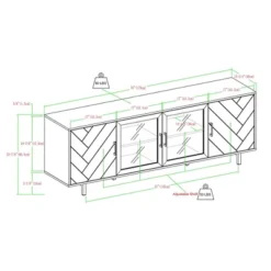 Vik Modern Boho 4 Door Herringbone TV Stand For TVs Up To 80" - Saracina Home -Bedroom Furniture Store GUEST 52b388c7 9de8 439f b345 685161ddaa8a