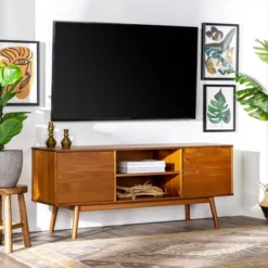 Solid Wood Mid-Century Modern TV Stand For TVs Up To 65" - Saracina Home 29 Solid Wood Mid-Century Modern TV Stand For TVs Up To 65" - Saracina Home -Bedroom Furniture Store GUEST 55d038af 42a5 438d 8b74 91f0ac9cc7f7