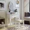 2pc Targus 7 Drawer Vanity With Stool White - HOMES: Inside + Out -Bedroom Furniture Store GUEST 5986d80a 68bc 40f4 a7d5 9bf387970d80