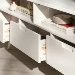 Cara Mid-Century Modern 3 Drawer Corner TV Stand For TVs Up To 58" - Saracina Home -Bedroom Furniture Store GUEST 59f86cf1 f206 400e beed adf45df367ac